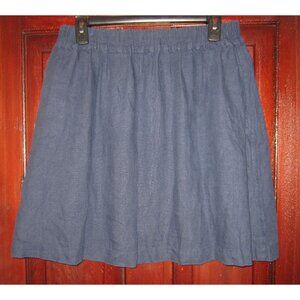 Linenfox Dark Blue Knee Length XL Skirt
